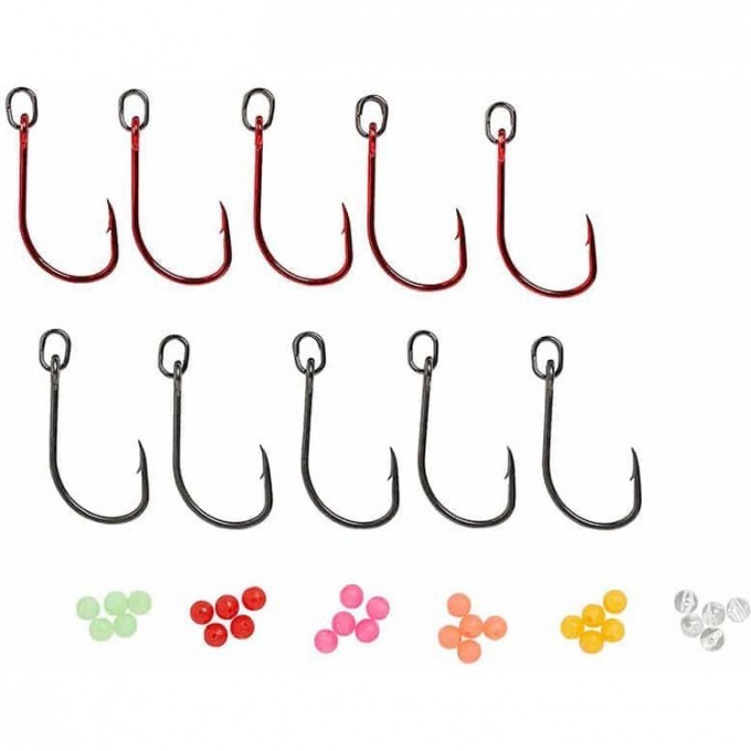 Набор крючков SAVAGE GEAR S1 Single Hook 4/0 Red & DG Kit 10pcs 61784